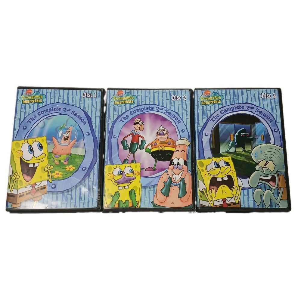 Spongebob Squarepants, The Complete 2nd Season, 3 Nick DVD's, 2004, 452 Minutes